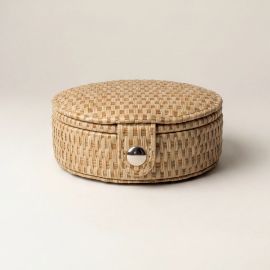 Stella+Gemma Jewel Box Round Small Woven Beige