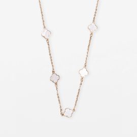 Stella+Gemma Necklace Mother of Pearl Flowers Gold