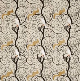 Sanderson Fabric Squirrel & Dove Linen/Ivory