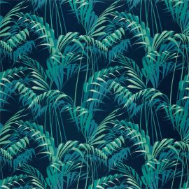Sanderson Fabric Palm House Ink/Teal