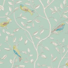 Sanderson Wallpaper Finches Duck Egg