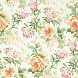 Sanderson Wallpaper Olivia Botanical Green/Orange