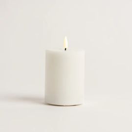 Stellar Candle LED Pillar White 7.5 x 10cm