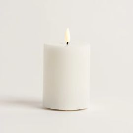 Stellar Candle LED Pillar White 7.5 x 12.5cm