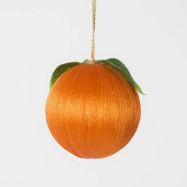 Vixen & Velvet Christmas Decoration Silk Fruit Bauble Orange