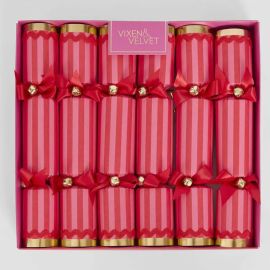 Vixen & Velvet Christmas Crackers Scarlet Stripe Fuchsia