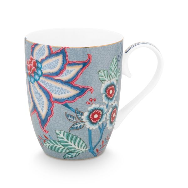 Pip Studio Flower Festival Mug Large Light Blue | Allium Interiors