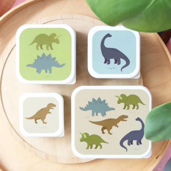 A Little Lovely Co Snack Box Set of 4 Dinosaur | Allium Interiors