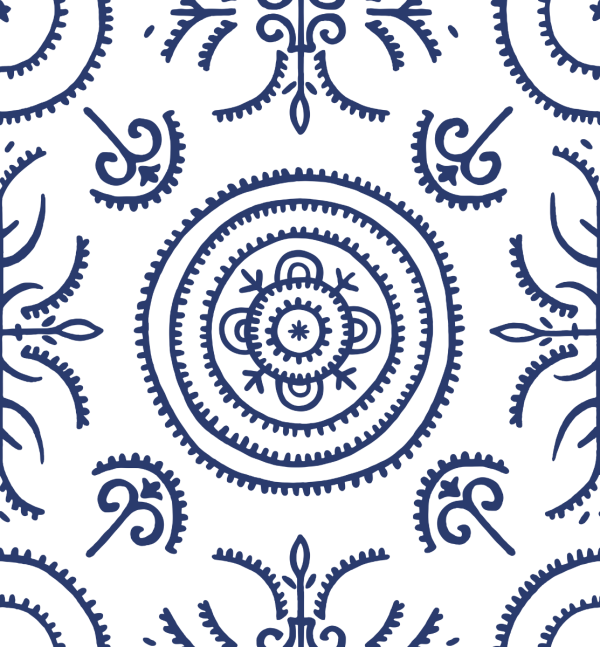 Anna Spiro Wallpaper Round & Round The Garden Dark Blue | Allium Interiors