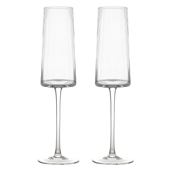 Anton Studio Designs Empire Champagne Glass Set of 2 | Allium Interiors