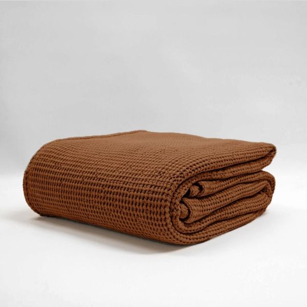 Baksana New Bliss Stonewashed Blanket Toffee | Allium Interiors