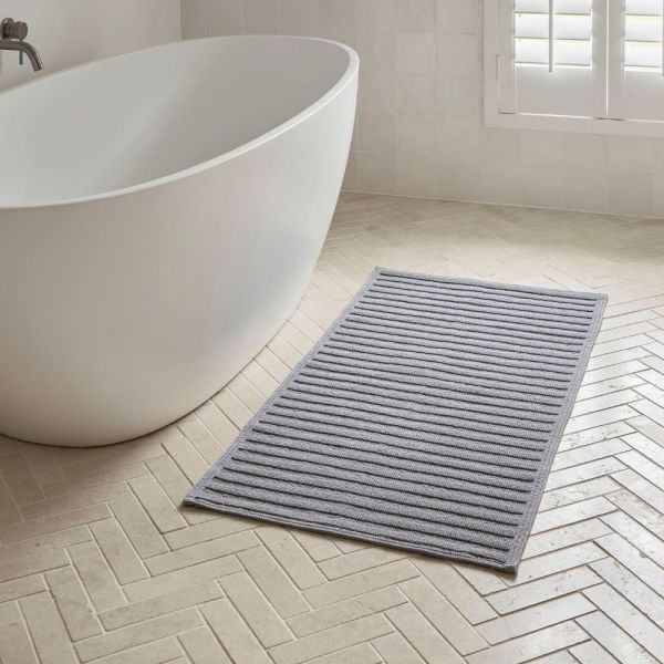Baksana Bath Mat Double Nova Plush Fog | Allium Interiors