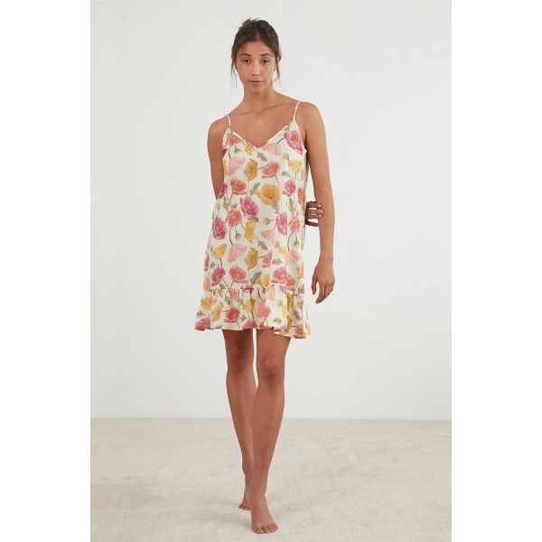 Baksana Sleepwear Poppies Nightie Large | Allium Interiors