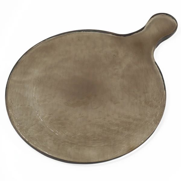 Bianca Lorenne Round Glass Serving Tray Bronze Large | Allium Interiors