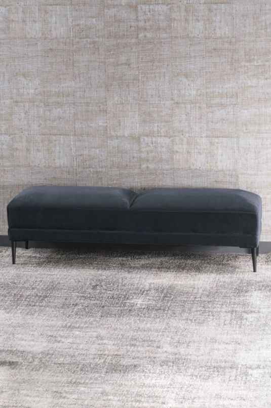 Bianca Lorenne Ottoman Renzo Midnight | Allium Interiors