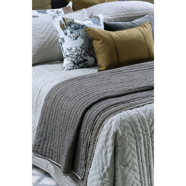Bianca Lorenne Appetto Charcoal Coverlet | Allium Interiors