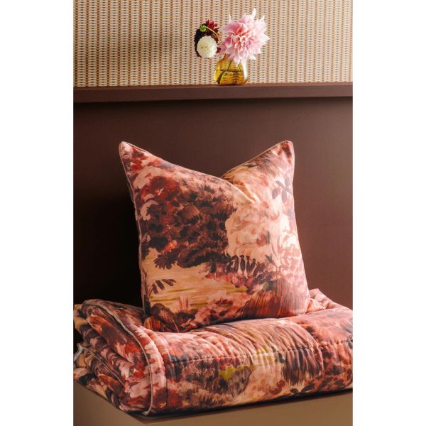 Bianca Lorenne Floresta Merlot Euro Pillowcase Pair | Allium Interiors