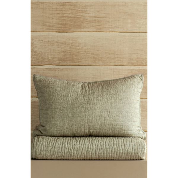 Bianca Lorenne Misaka Light Moss Pillowcase Pair | Allium Interiors