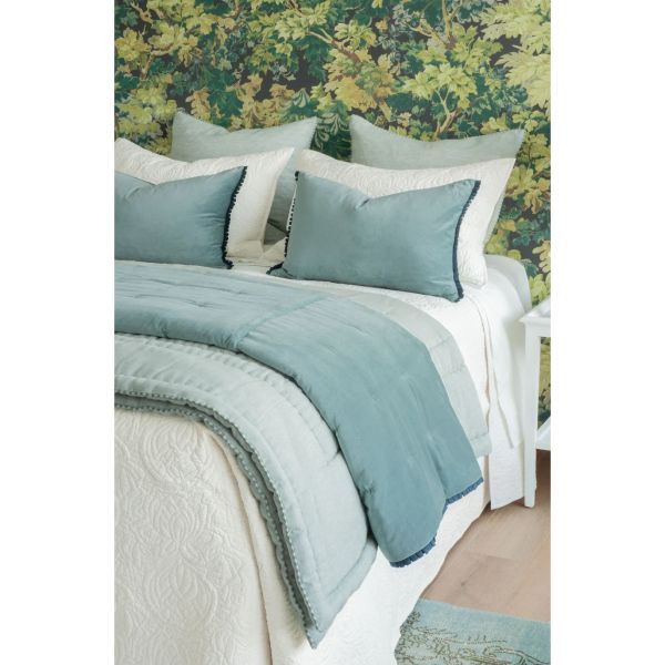 Bianca Lorenne Plissado Duck Egg Comforter | Allium Interiors