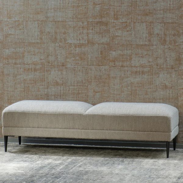 Bianca Lorenne Ottoman Renzo Boucle Greige | Allium Interiors