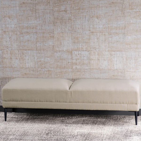 Bianca Lorenne Ottoman Renzo Natural Linen | Allium Interiors