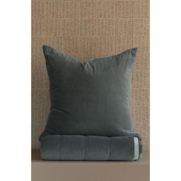 Bianca Lorenne Riga Charcoal Euro Pillowcase Pair | Allium Interiors