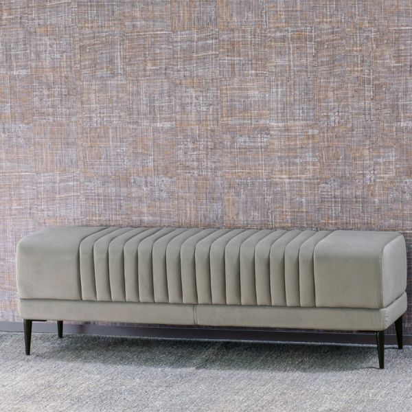 Bianca Lorenne Ottoman Vernara Fog | Allium Interiors