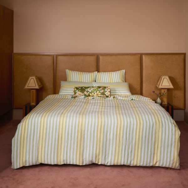 Bonnie And Neil Blue Green Stripe Duvet  | Allium Interiors