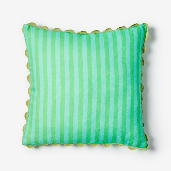 Bonnie And Neil Cushion Thin Stripe Jade | Allium Interiors
