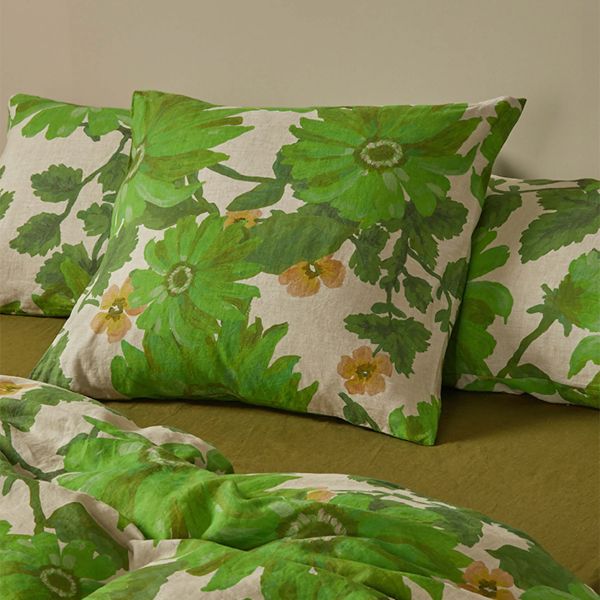 Bonnie And Neil Marigold Leaf Euro Pillowcase Pair | Allium Interiors