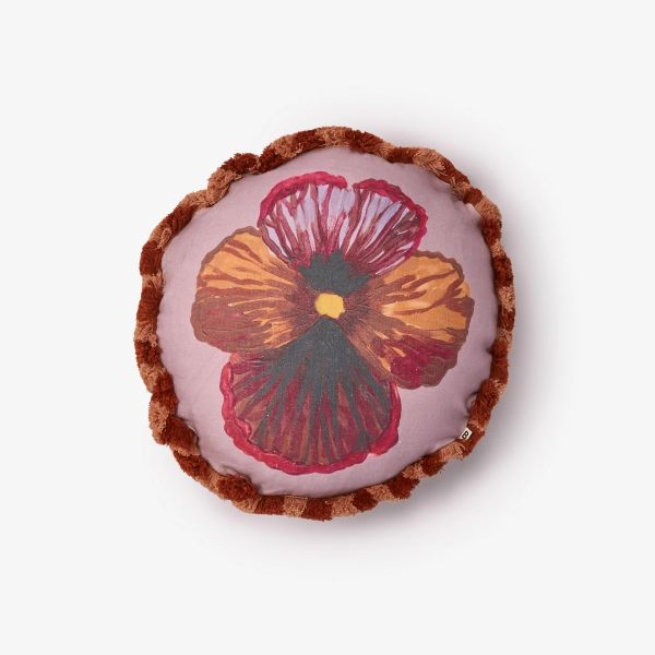 Bonnie And Neil Cushion Wild Pansy Round | Allium Interiors