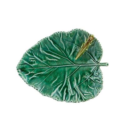 Bordallo Pinheiro Countryside Leaves Mulberry Leaf with Grasshoper | Allium Interiors