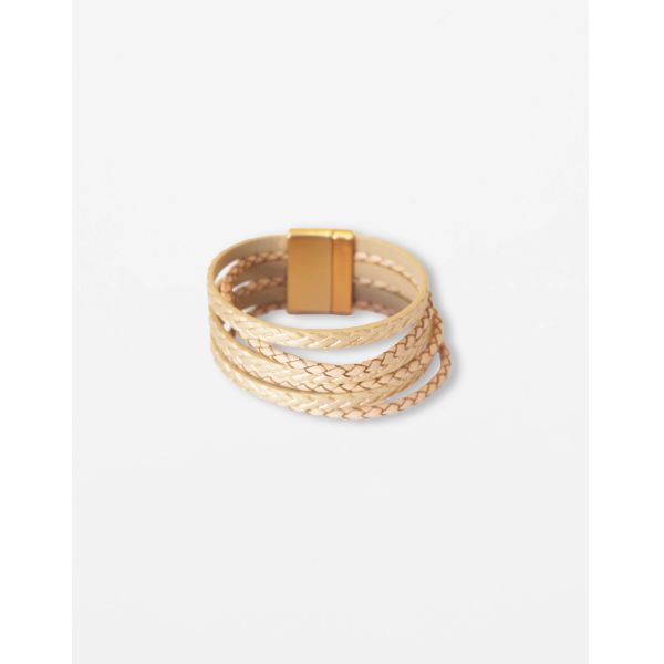 Stella+Gemma Bracelet Plaits Gold & Beige | Allium Interiors