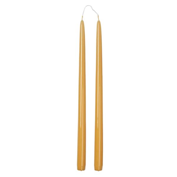 Broste Copenhagen Candle Smooth Taper Golden Yellow S/2 | Allium Interiors