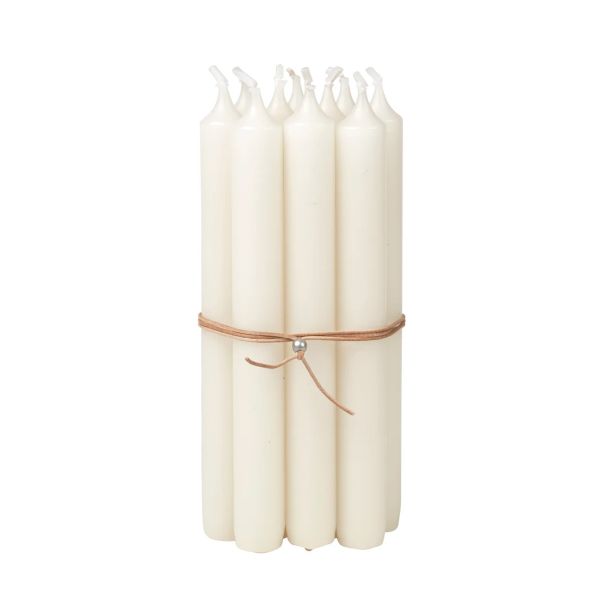 Broste Copenhagen Candle Set of 10 Overdipped Antique White | Allium Interiors