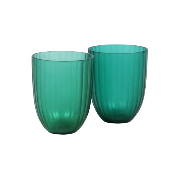 Brian Tunks Cut Glass Tumbler Iguassu S/2 Bermuda | Allium Interiors