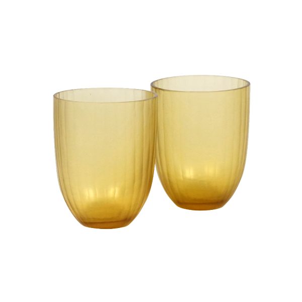 Brian Tunks Cut Glass Tumbler Iguassu S/2 Butter | Allium Interiors