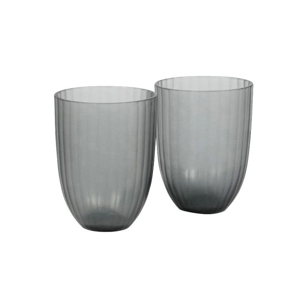 Brian Tunks Cut Glass Tumbler Iguassu S/2 Slate | Allium Interiors