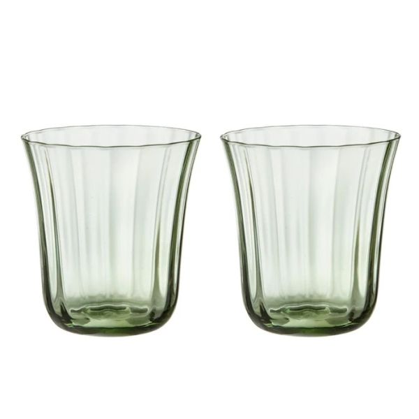 Bungalow Denmark Water Glass Nora Sage Set of 2 | Allium Interiors
