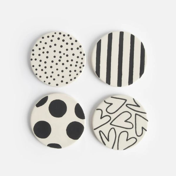 Caroline Gardner Mono Coaster Set of 4 | Allium Interiors