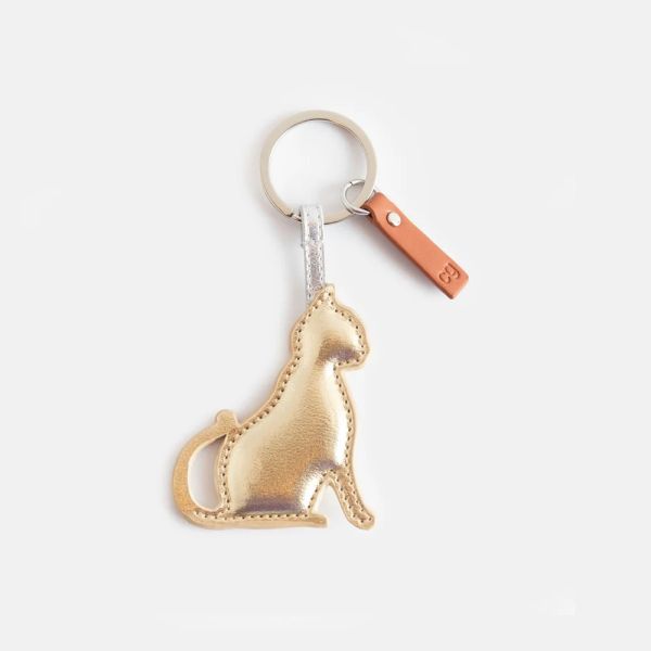 Caroline Gardner Key Ring Cat Gold | Allium Interiors