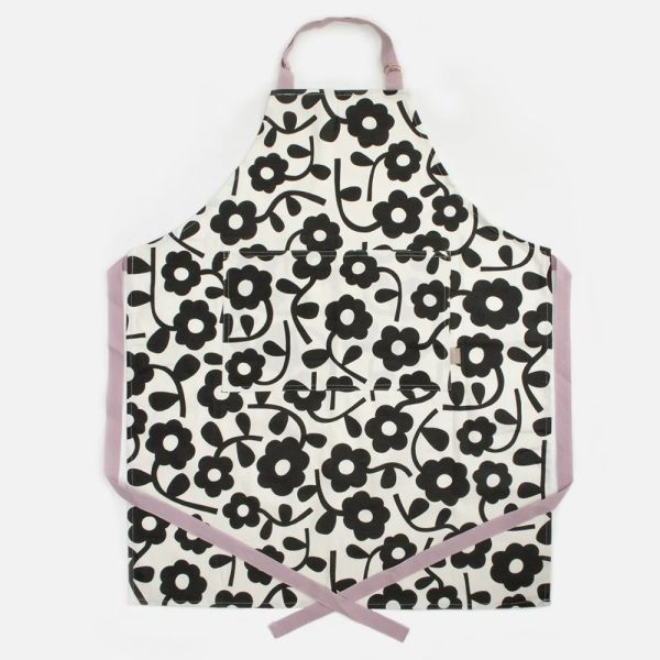 Caroline Gardner Apron Black Flower | Allium Interiors