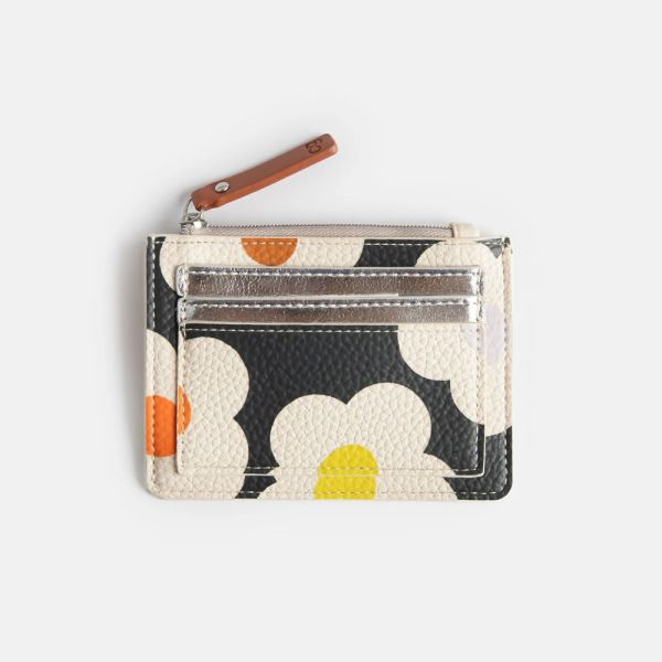 Caroline Gardner Patch Purse Multi Flower Charcoal | Allium Interiors