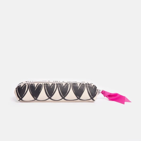Caroline Gardner Pencil Case Mono Looped Hearts | Allium Interiors