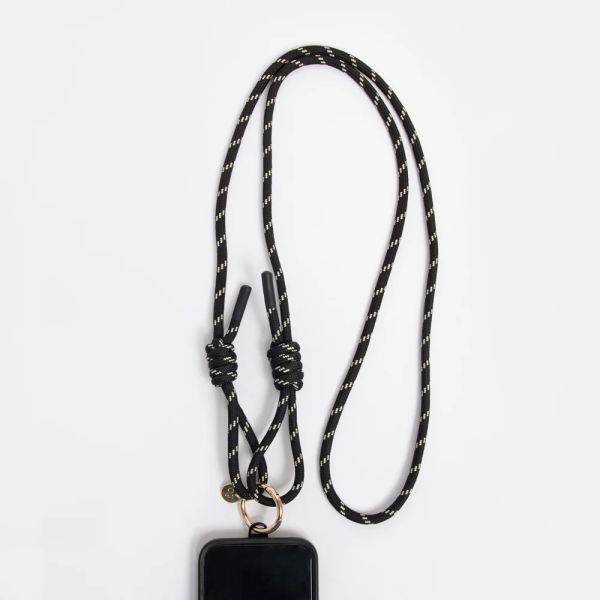 Caroline Gardner Crossbody Phone Strap Black/White | Allium Interiors