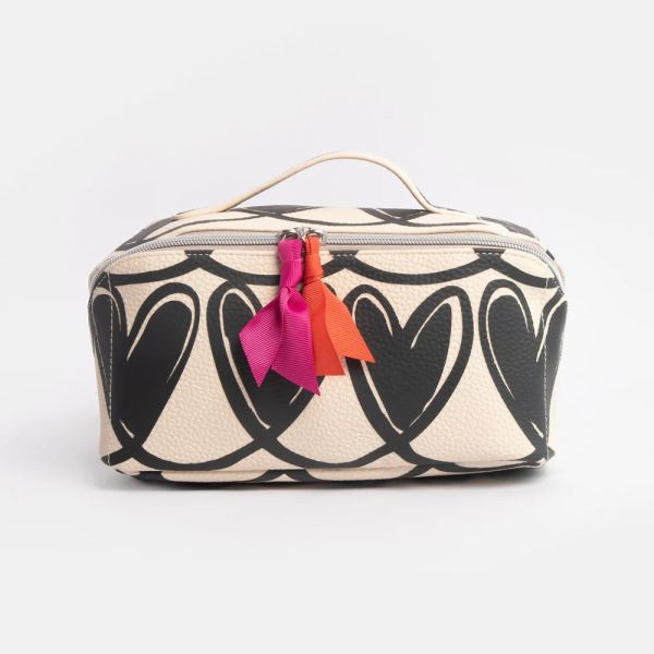 Caroline Gardner Wash Bag Flat Lay Looped Hearts | Allium Interiors