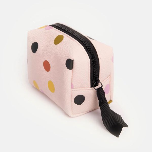 Caroline Gardner Mini Cube Cosmetic Bag Pink Spot | Allium Interiors