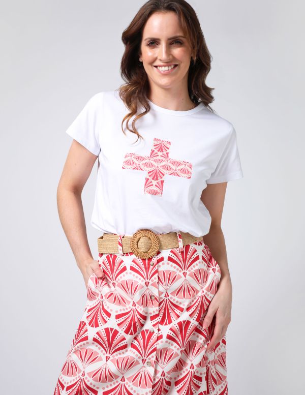 Stella+Gemma T Shirt Classic White Strawberry Scoop | Allium Interiors
