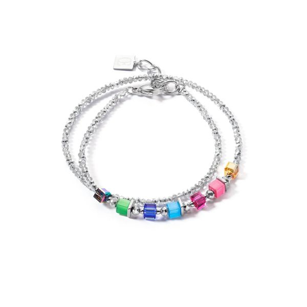 COEUR de LION Joyful Colours Wrap Bracelet Silver Rainbow | Allium Interiors