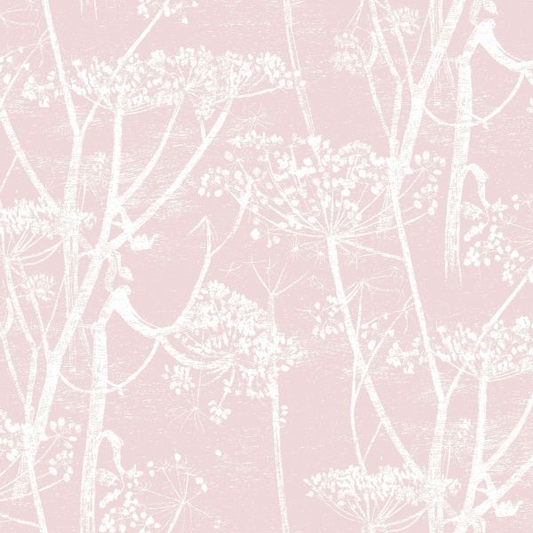 Cole And Son Fabric Cow Parsley Linen White & Ballet Slipper | Allium Interiors